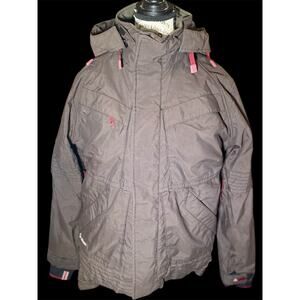 Vintage Section Snowboarding Women’s Brown Coat with Detachable Liner Size S